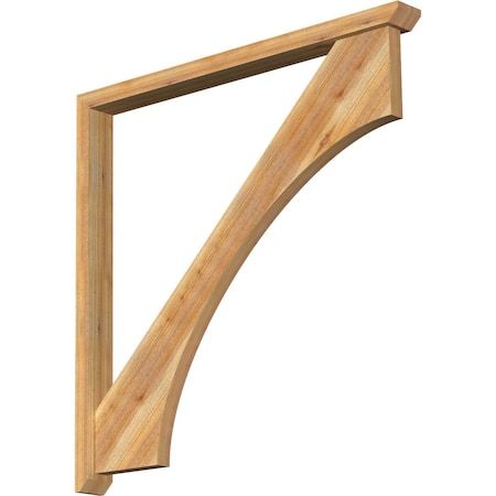 Ekena Millwork Westlake Slat Rough Sawn Bracket w/ Offset Brace, Western Red Cedar, 4"W x 46"D x 46"H BKT0402X46X46WTL06RWR